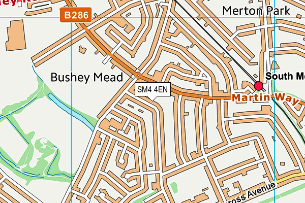 SM4 4EN map - OS VectorMap District (Ordnance Survey)