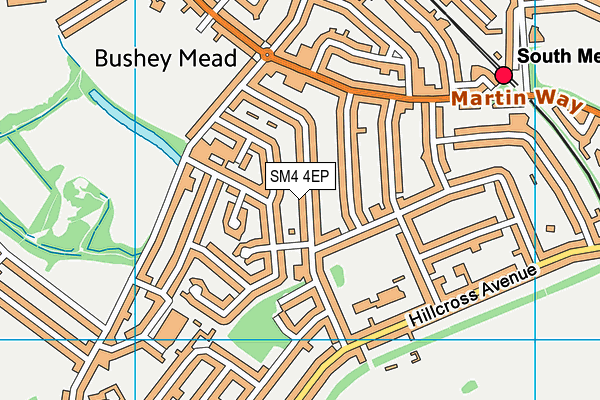 SM4 4EP map - OS VectorMap District (Ordnance Survey)