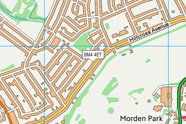 SM4 4ET map - OS VectorMap District (Ordnance Survey)