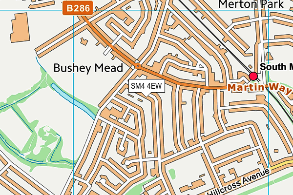 SM4 4EW map - OS VectorMap District (Ordnance Survey)
