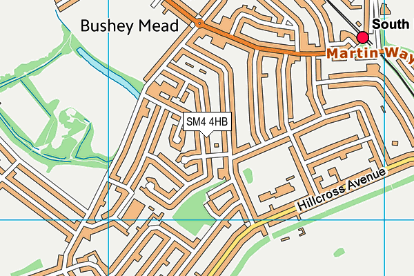 SM4 4HB map - OS VectorMap District (Ordnance Survey)