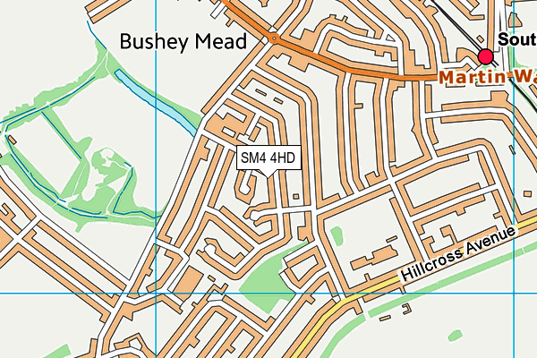 SM4 4HD map - OS VectorMap District (Ordnance Survey)