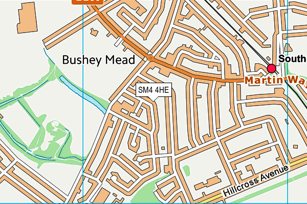 SM4 4HE map - OS VectorMap District (Ordnance Survey)