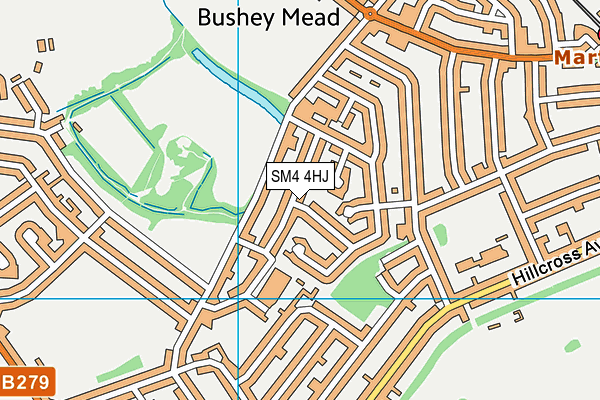 SM4 4HJ map - OS VectorMap District (Ordnance Survey)