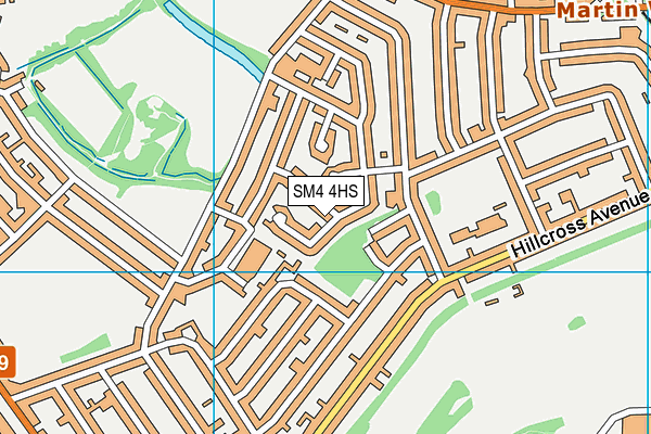 SM4 4HS map - OS VectorMap District (Ordnance Survey)
