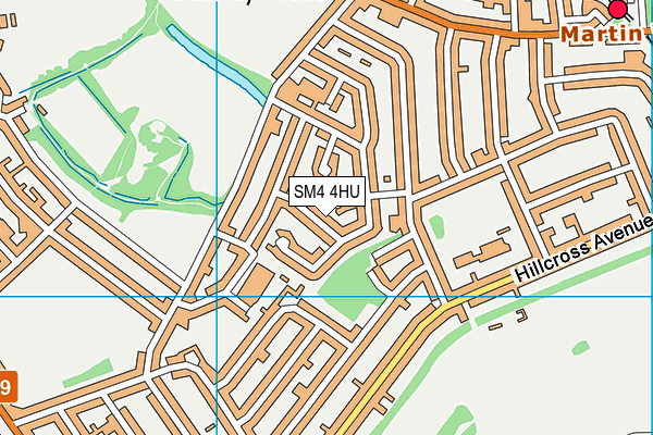 SM4 4HU map - OS VectorMap District (Ordnance Survey)