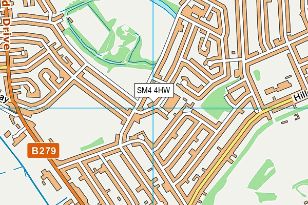 SM4 4HW map - OS VectorMap District (Ordnance Survey)