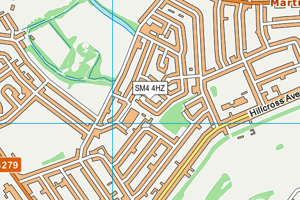 SM4 4HZ map - OS VectorMap District (Ordnance Survey)