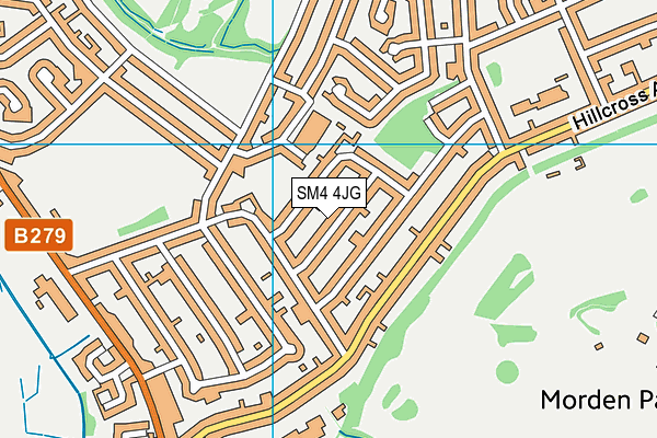 SM4 4JG map - OS VectorMap District (Ordnance Survey)