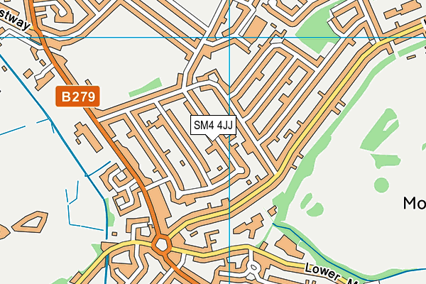 SM4 4JJ map - OS VectorMap District (Ordnance Survey)