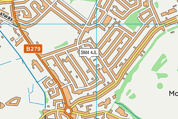 SM4 4JL map - OS VectorMap District (Ordnance Survey)