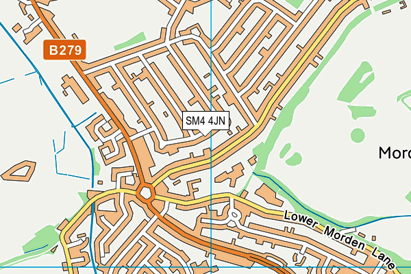SM4 4JN map - OS VectorMap District (Ordnance Survey)