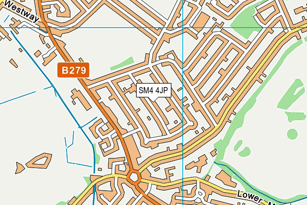 SM4 4JP map - OS VectorMap District (Ordnance Survey)