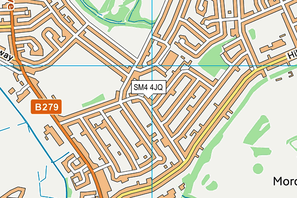 SM4 4JQ map - OS VectorMap District (Ordnance Survey)