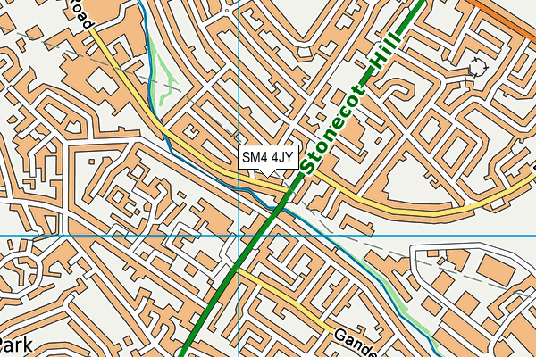 SM4 4JY map - OS VectorMap District (Ordnance Survey)