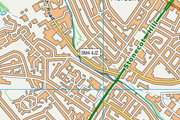 SM4 4JZ map - OS VectorMap District (Ordnance Survey)