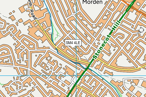 SM4 4LE map - OS VectorMap District (Ordnance Survey)