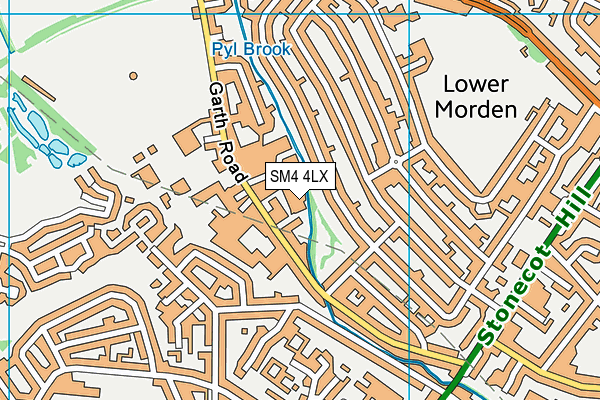 SM4 4LX map - OS VectorMap District (Ordnance Survey)