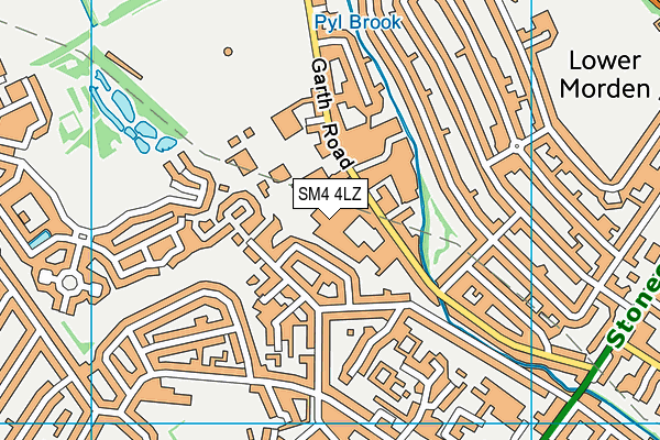 SM4 4LZ map - OS VectorMap District (Ordnance Survey)