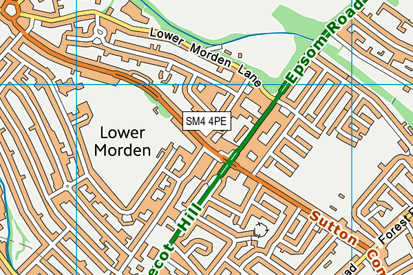 SM4 4PE map - OS VectorMap District (Ordnance Survey)