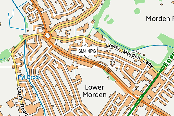 SM4 4PG map - OS VectorMap District (Ordnance Survey)