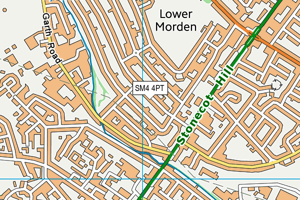 SM4 4PT map - OS VectorMap District (Ordnance Survey)