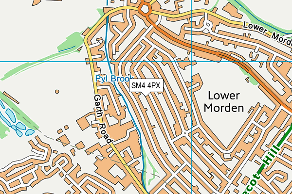 SM4 4PX map - OS VectorMap District (Ordnance Survey)