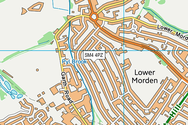 SM4 4PZ map - OS VectorMap District (Ordnance Survey)