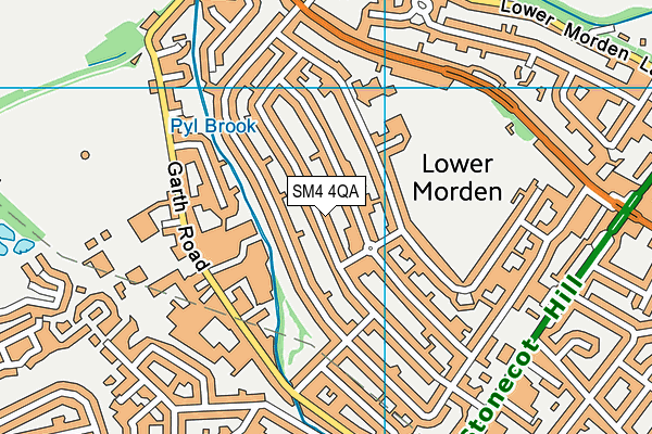 SM4 4QA map - OS VectorMap District (Ordnance Survey)