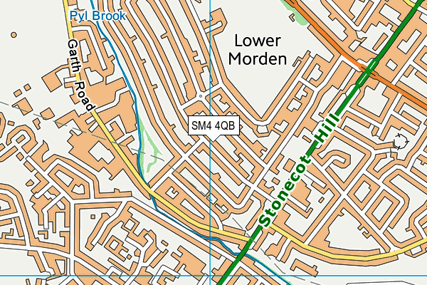 SM4 4QB map - OS VectorMap District (Ordnance Survey)