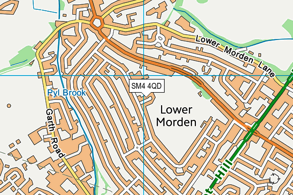 SM4 4QD map - OS VectorMap District (Ordnance Survey)