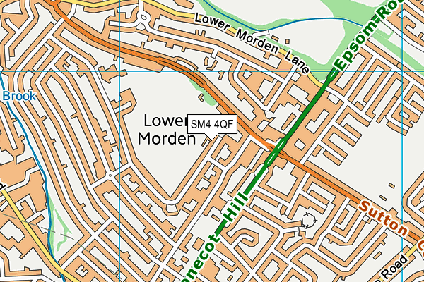 SM4 4QF map - OS VectorMap District (Ordnance Survey)