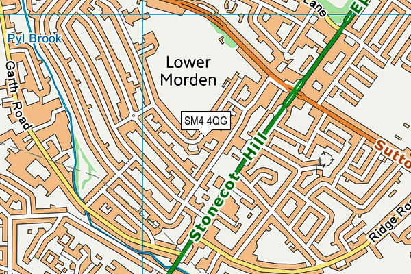 SM4 4QG map - OS VectorMap District (Ordnance Survey)