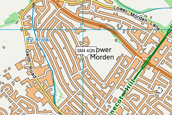 SM4 4QN map - OS VectorMap District (Ordnance Survey)