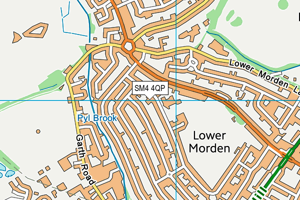 SM4 4QP map - OS VectorMap District (Ordnance Survey)