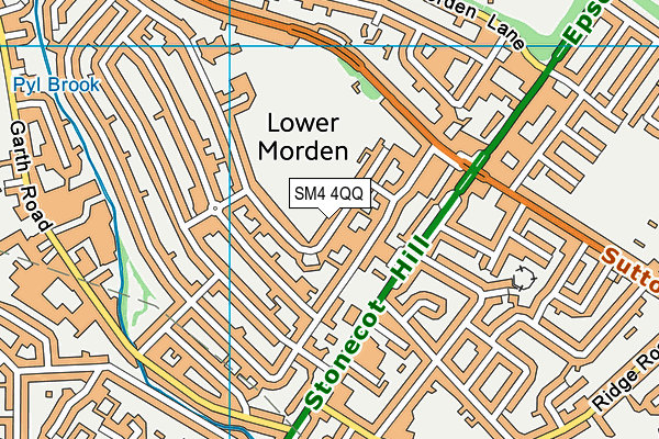 SM4 4QQ map - OS VectorMap District (Ordnance Survey)