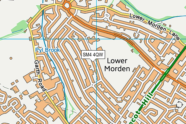 SM4 4QW map - OS VectorMap District (Ordnance Survey)