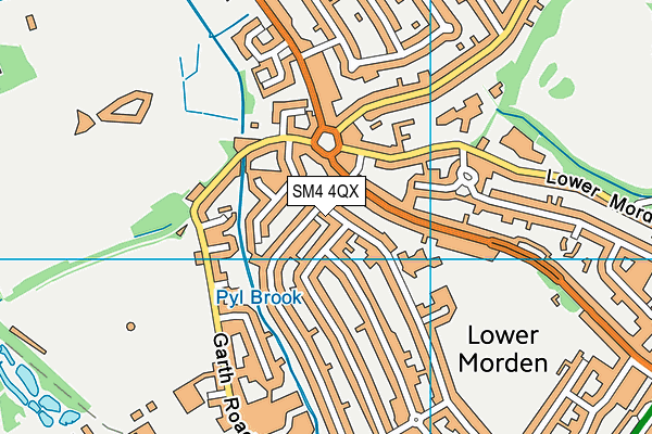 SM4 4QX map - OS VectorMap District (Ordnance Survey)