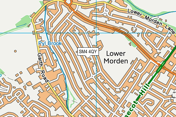 SM4 4QY map - OS VectorMap District (Ordnance Survey)