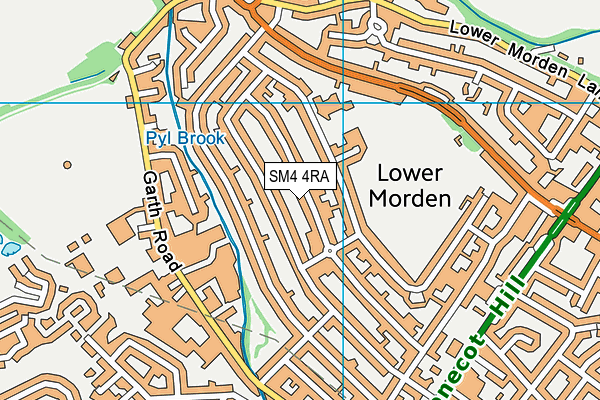 SM4 4RA map - OS VectorMap District (Ordnance Survey)