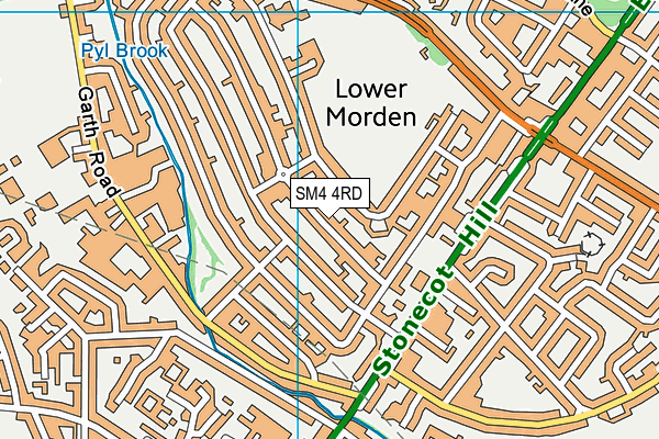 SM4 4RD map - OS VectorMap District (Ordnance Survey)