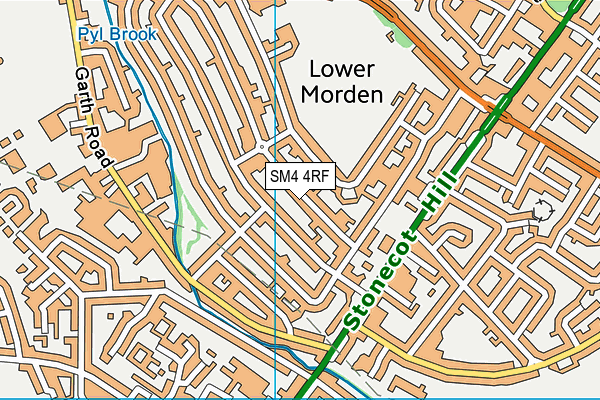 SM4 4RF map - OS VectorMap District (Ordnance Survey)