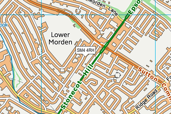 SM4 4RH map - OS VectorMap District (Ordnance Survey)