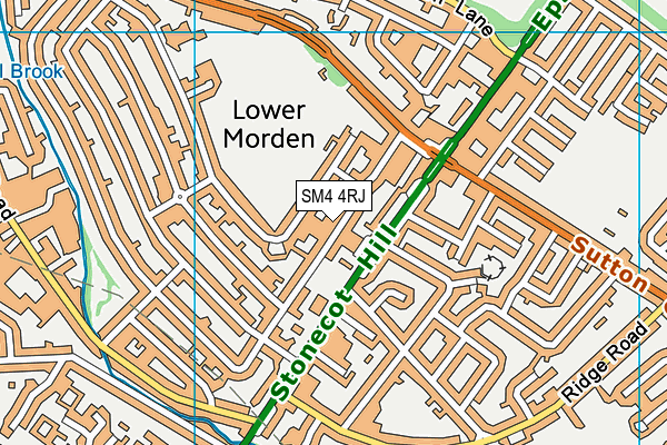 SM4 4RJ map - OS VectorMap District (Ordnance Survey)