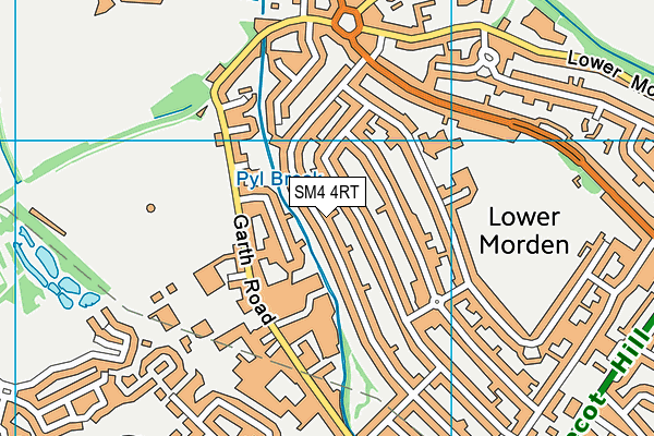 SM4 4RT map - OS VectorMap District (Ordnance Survey)