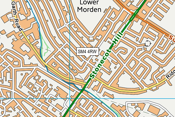 SM4 4RW map - OS VectorMap District (Ordnance Survey)