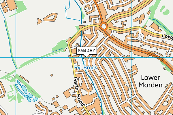SM4 4RZ map - OS VectorMap District (Ordnance Survey)