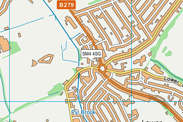 SM4 4SG map - OS VectorMap District (Ordnance Survey)