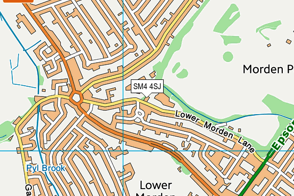 Hatfeild Primary School map (SM4 4SJ) - OS VectorMap District (Ordnance Survey)