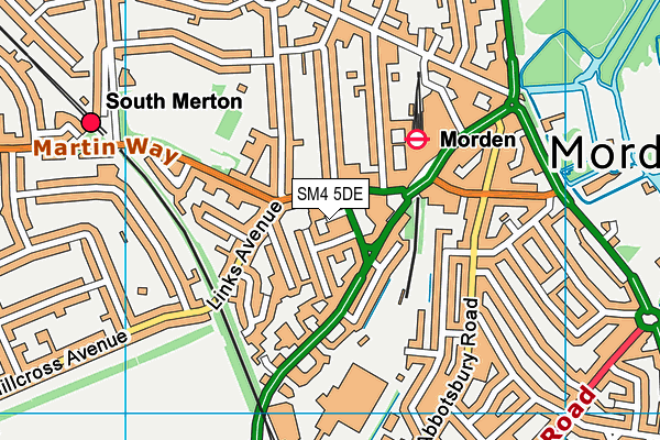 SM4 5DE map - OS VectorMap District (Ordnance Survey)